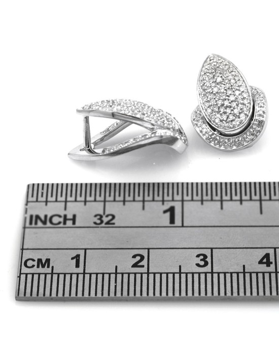Diamond Pave Pear Shaped Earrings
